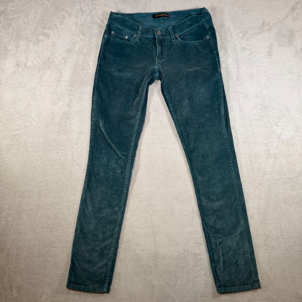 Levis 524 Too Superlow‎ Corduroy Pants Teal Blue Green Slim Fit 27x32